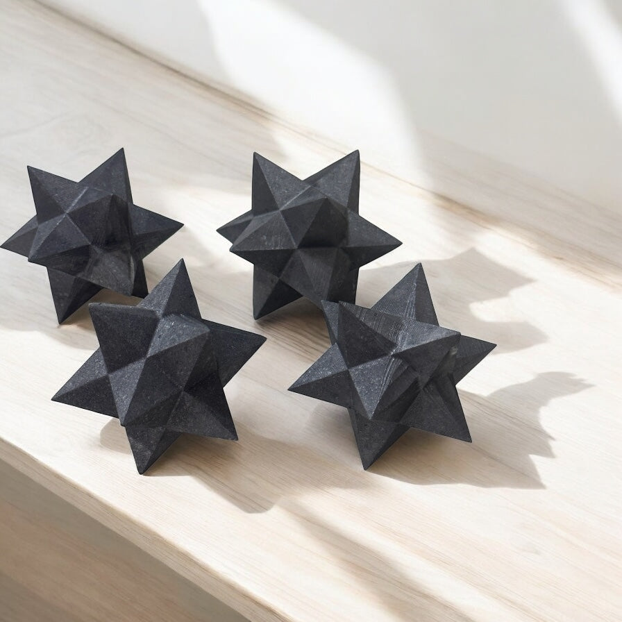 Merkaba Shungite/Graphite Compounded 75mm (Frequency of Purification• Tech Harmony)Pre-encoded, activated