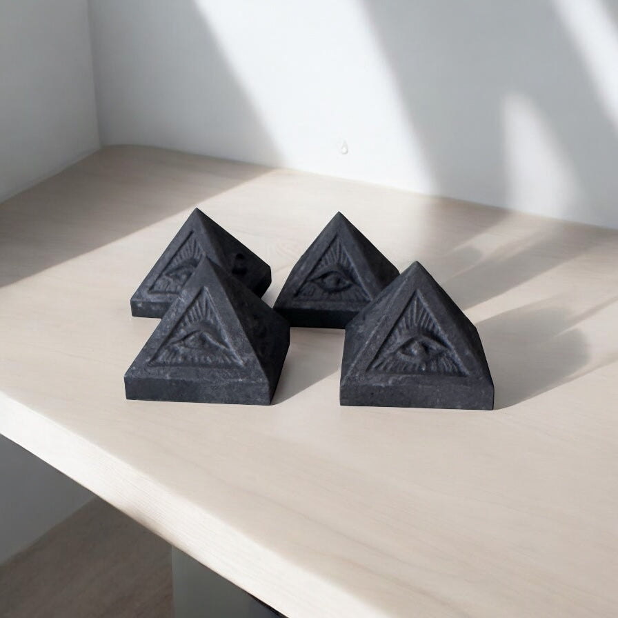 Shungite/Graphite Compounded Eye Pyramid 50mm (Protection • Gadget Cleansing) Pre-coded, Activated