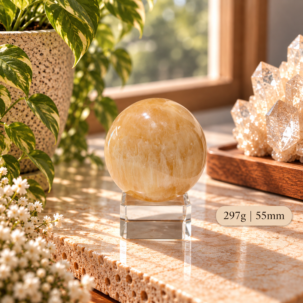 Golden Calcite Sphere (Wealth)