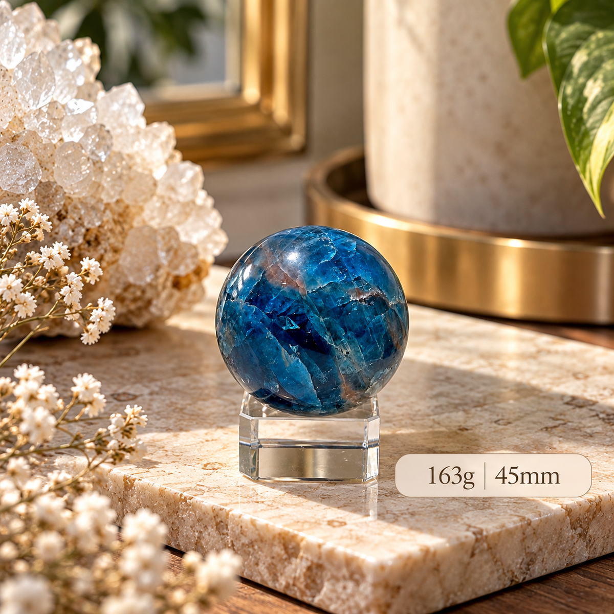 Blue Apatite Sphere (Brazil)