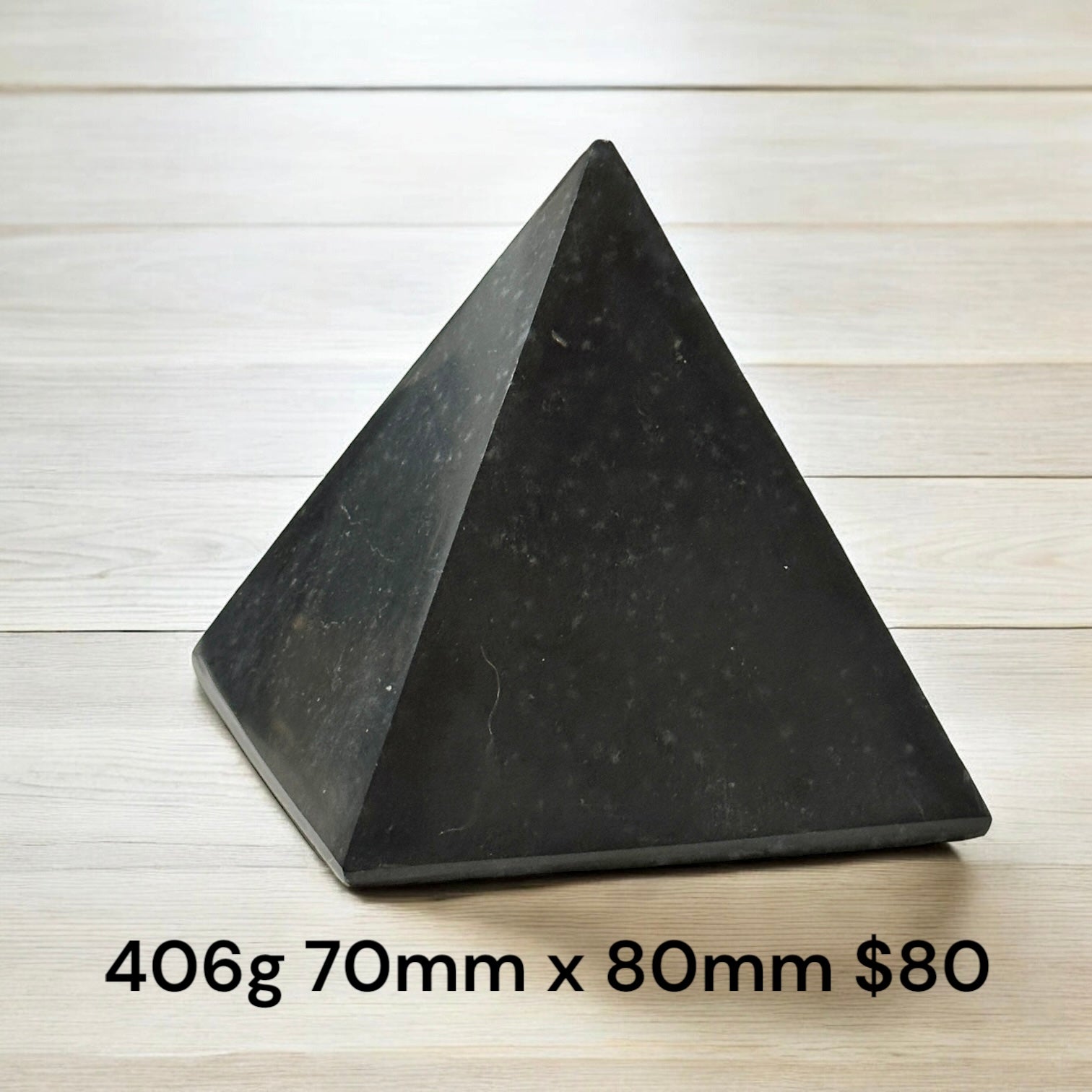 Black Tourmaline & Black Quartz Compounded Pyramid 70mm (Pre-coded & Activated)
