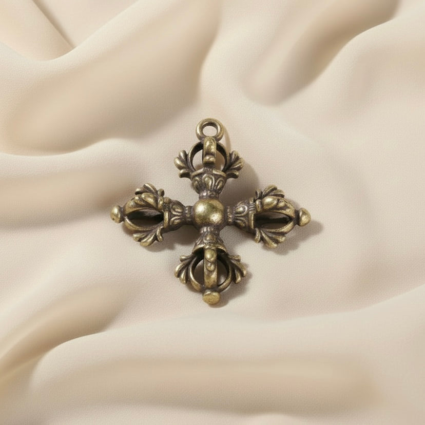 Tibetan Brass Double Dorje 55mm (Feng shui 2026)