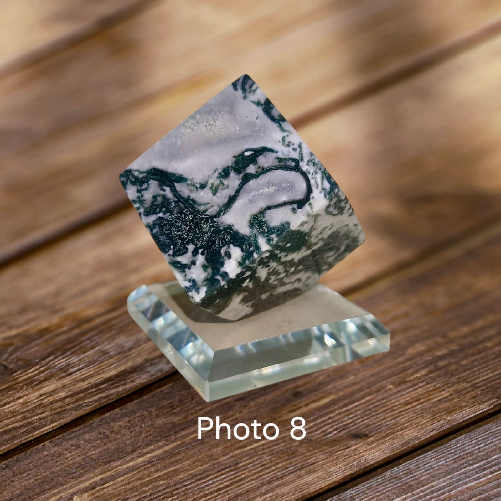 Moss Agate Money Grows Cubes 35mm (Pre-coded & Activated) Lightline Essentials