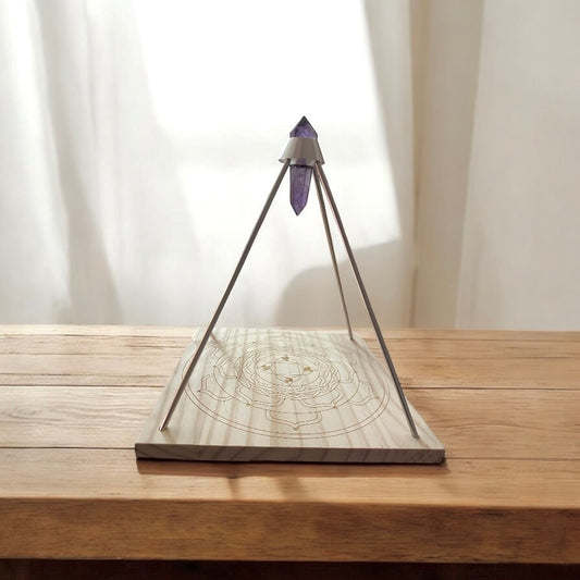 Energy Mandala Pyramid (with Amethyst DT Point) 22 cm
