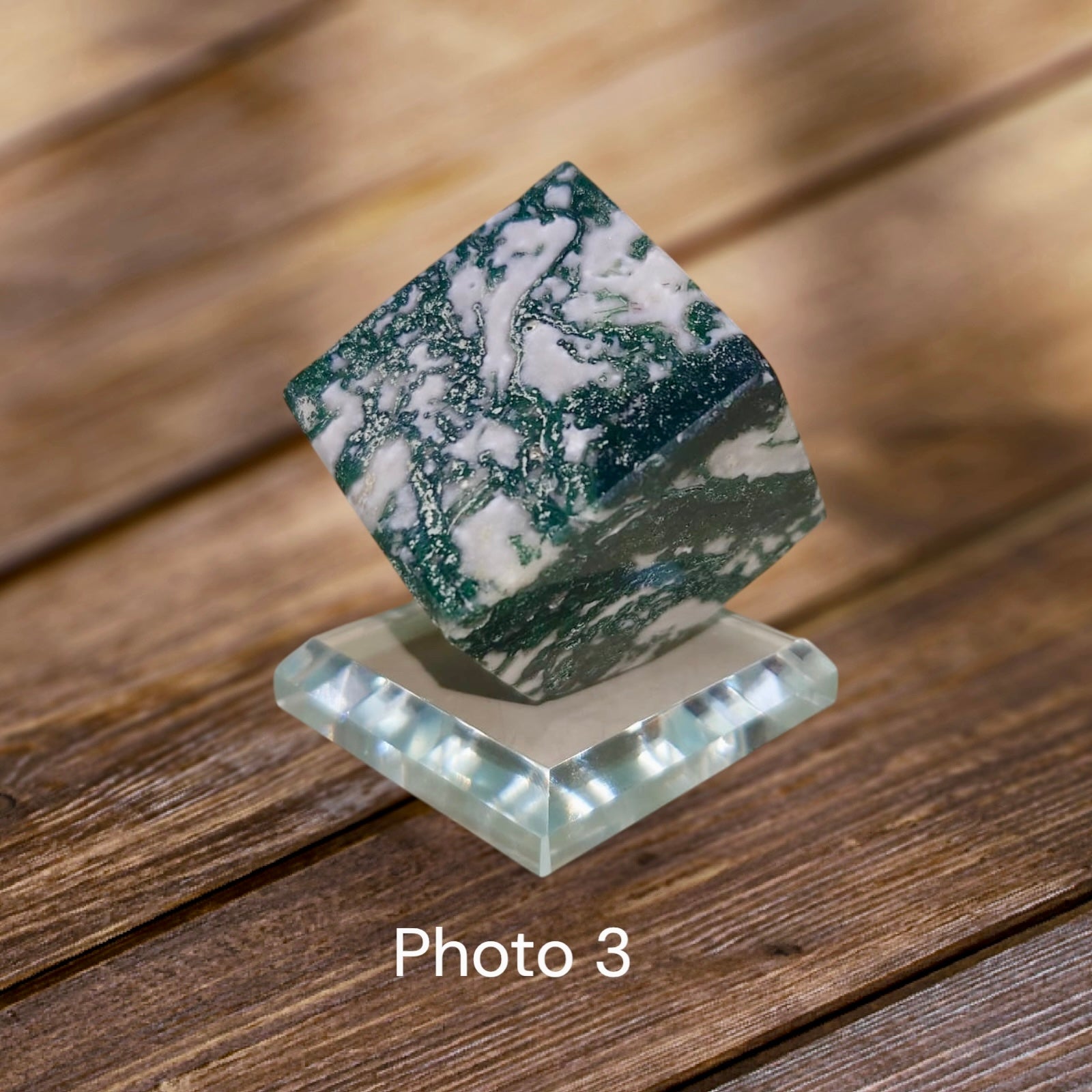 Moss Agate Money Grows Cubes 35mm (Pre-coded & Activated) Lightline Essentials