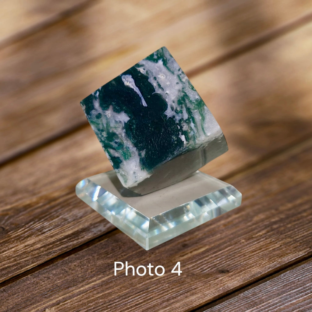 Moss Agate Money Grows Cubes 35mm (Pre-coded & Activated) Lightline Essentials