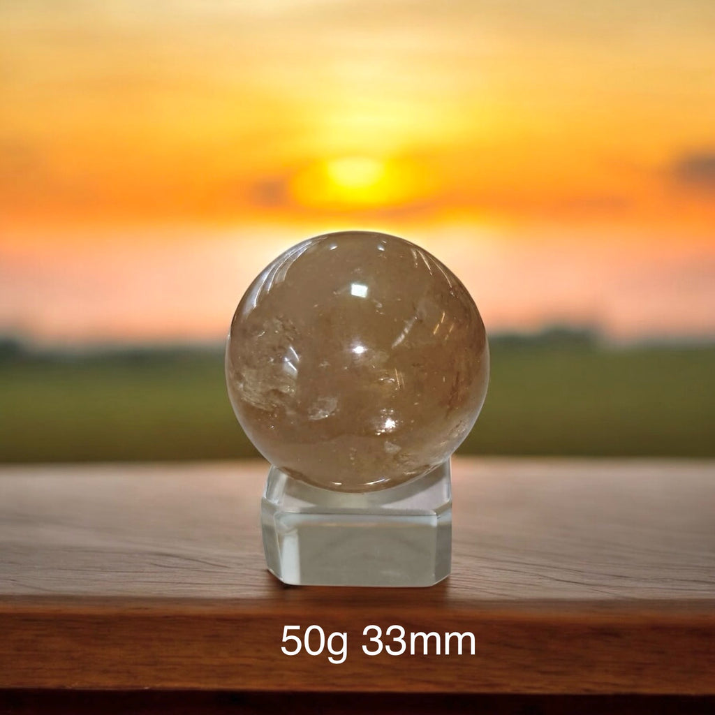 Natural Citrine Sphere (AAAAA grade) Brazil (Pre-coded & activated) natural, undyed, unheated