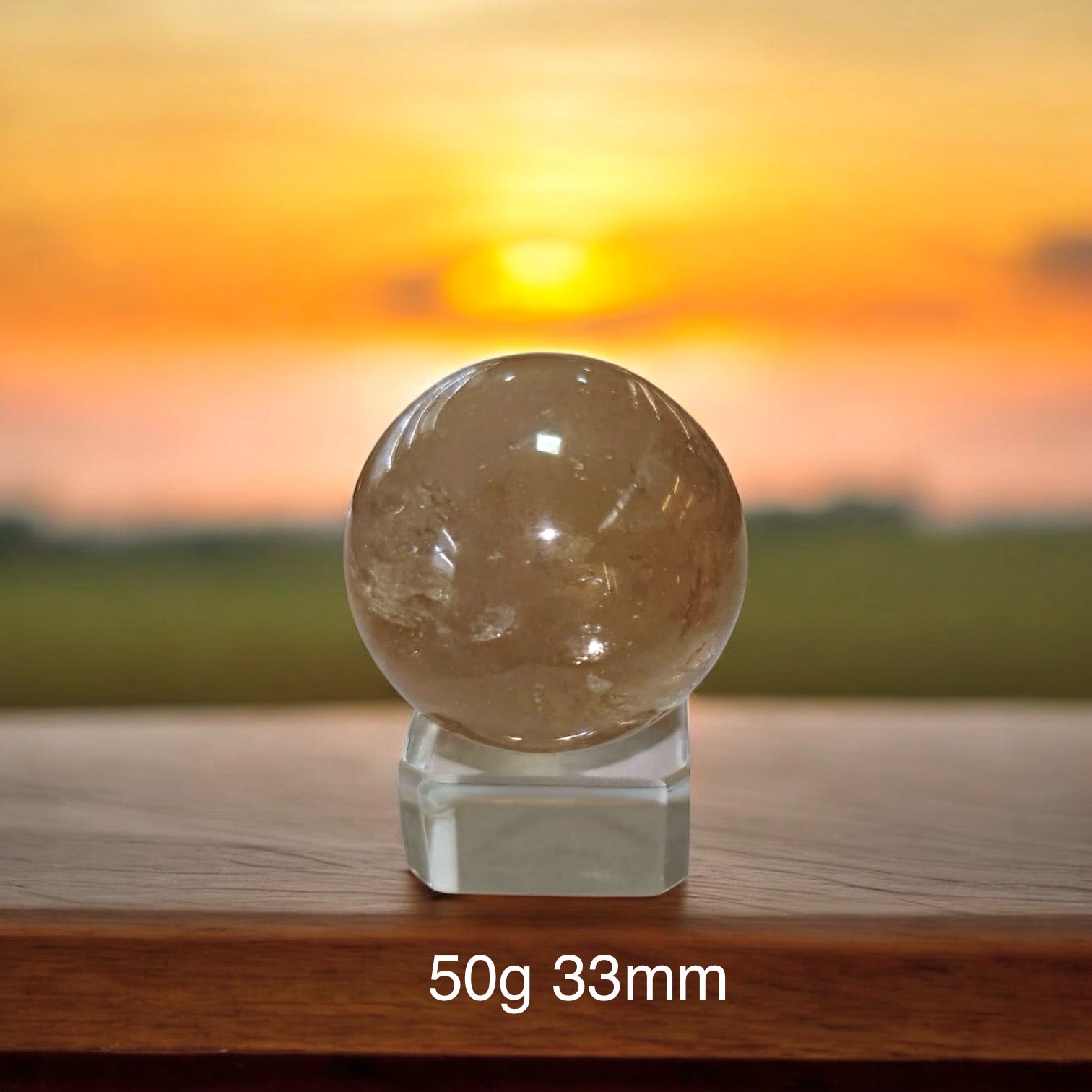 Natural Citrine Sphere (AAAAA grade) Brazil (Pre-coded & activated) natural, undyed, unheated