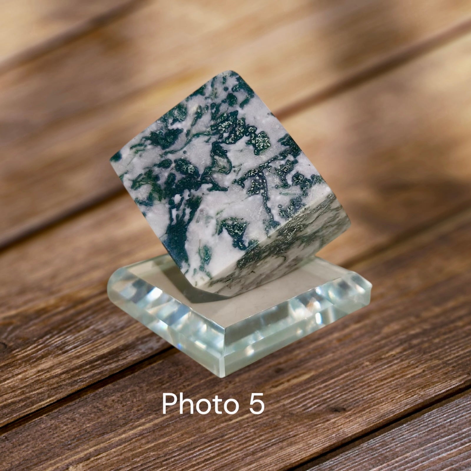 Moss Agate Money Grows Cubes 35mm (Pre-coded & Activated) Lightline Essentials