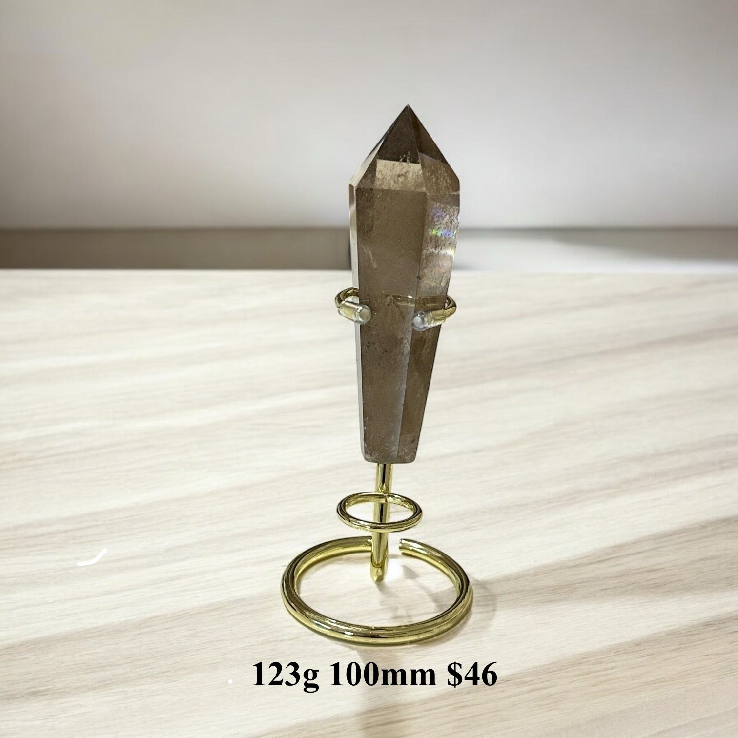 Smoky Quartz Sword of Protection (Brazil) with Stand (Pre-coded & Activated)