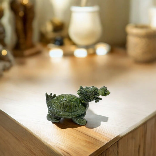 Dragon Turtle Pixiu Jade Nephrite (Wealth & Career Success)