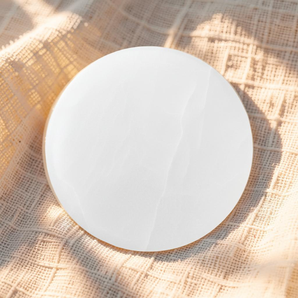 Selenite 10cm Charging Plate (Peru) Pre-coded, activated *