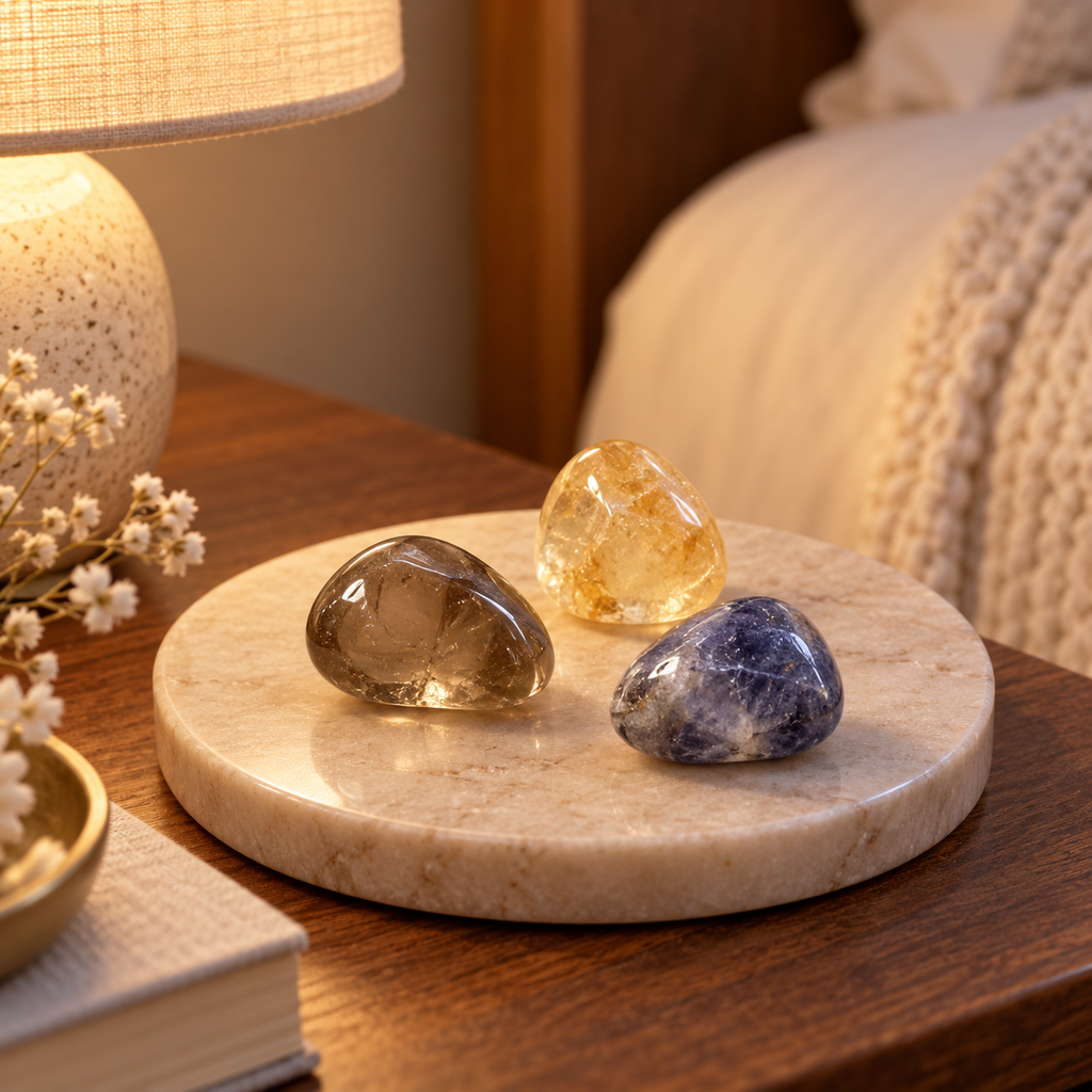 Money Leak Protection Set (Trio Pocket Stones- Iolite, Smoky Quartz & Citrine)