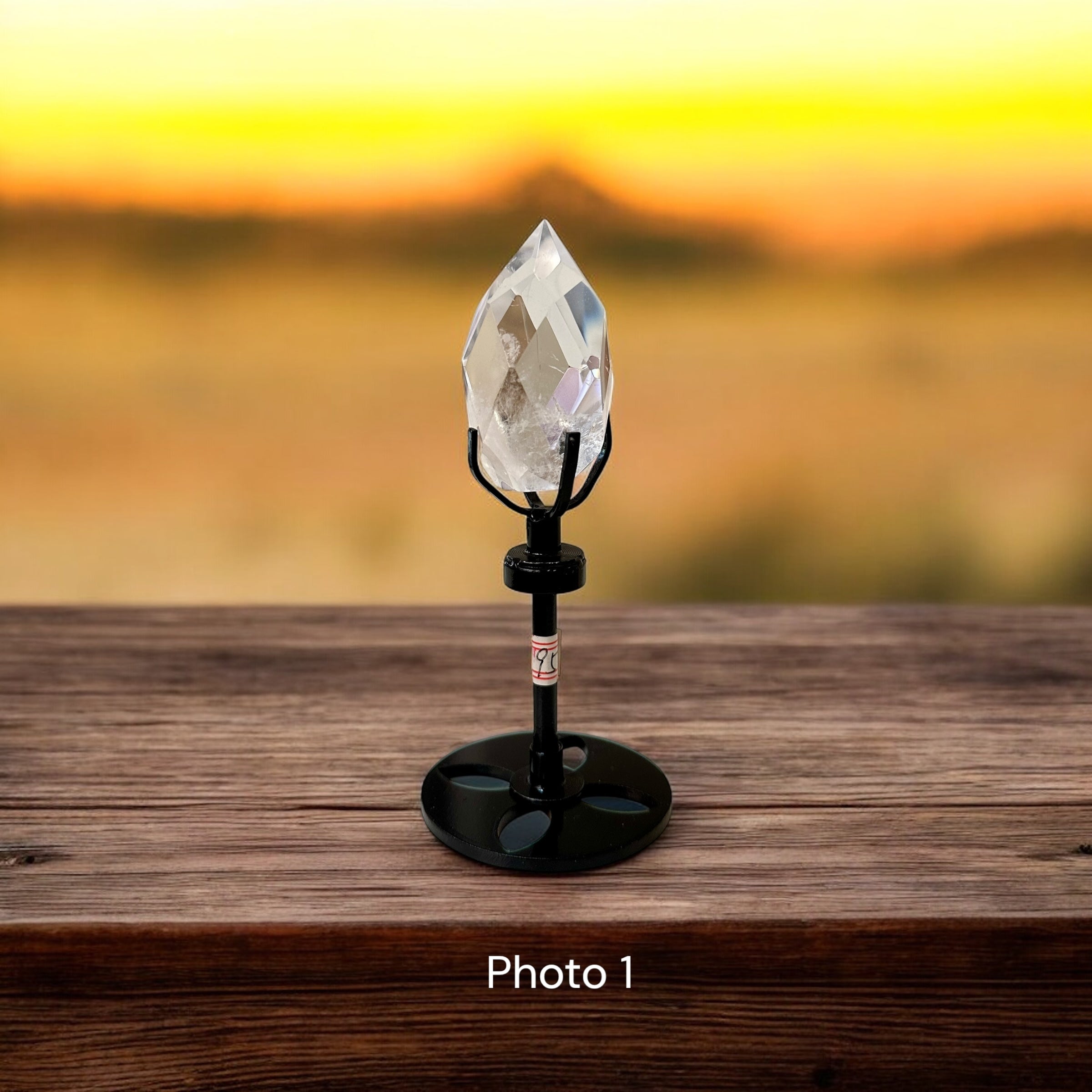 Crystalline Transmitter (Multi Faceted Brazil Clear Quartz On Stand)Pre-coded & Activated