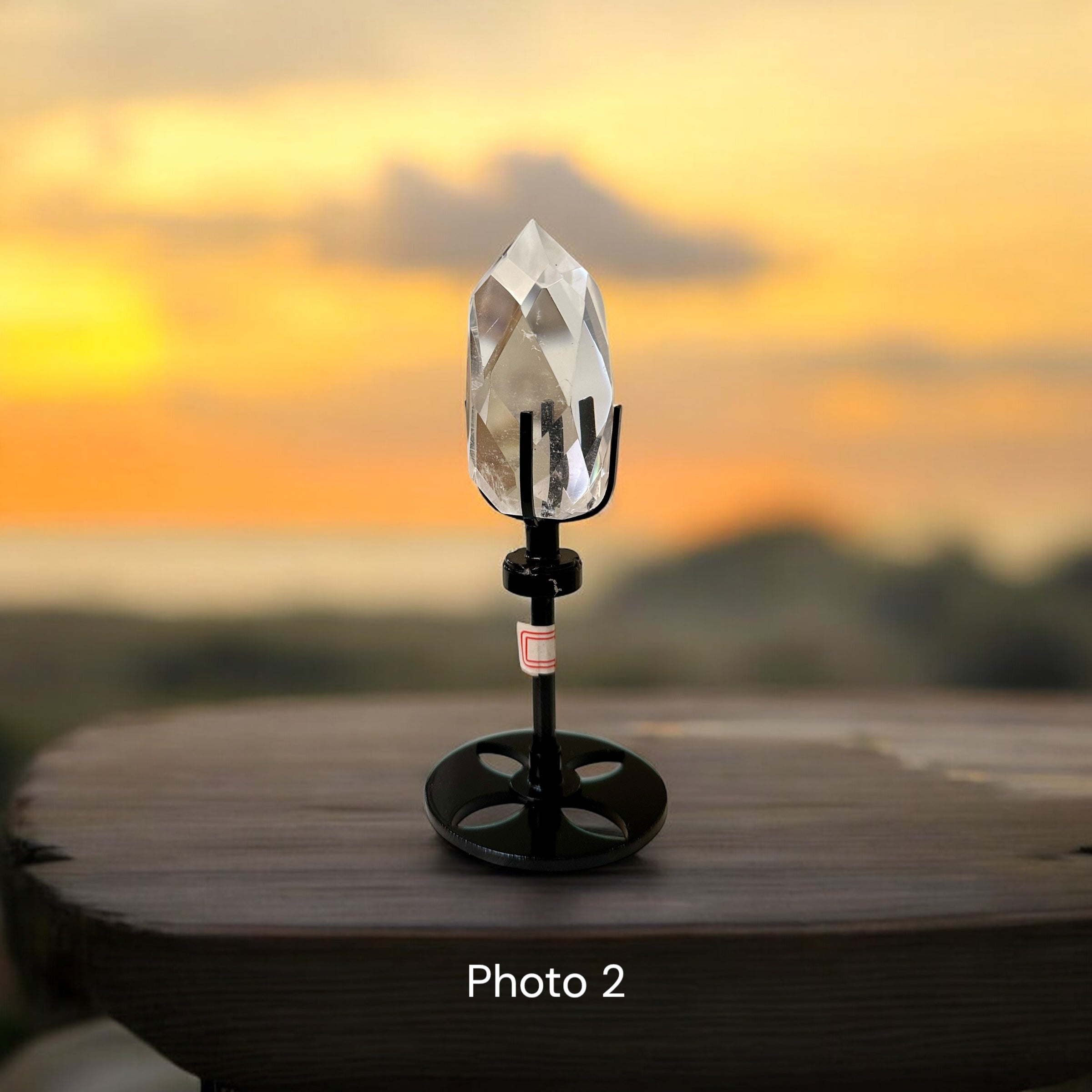 Crystalline Transmitter (Multi Faceted Brazil Clear Quartz On Stand)Pre-coded & Activated
