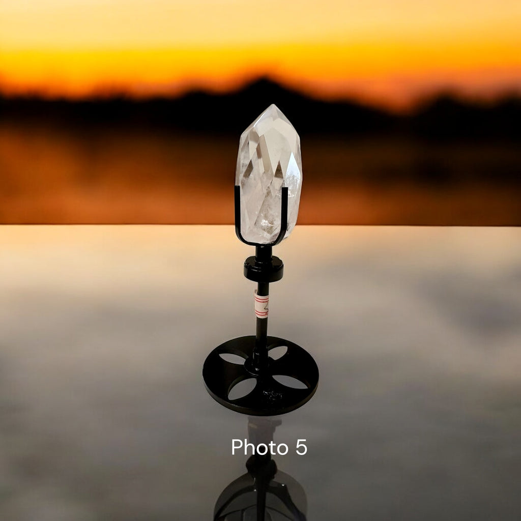 Crystalline Transmitter (Multi Faceted Brazil Clear Quartz On Stand)Pre-coded & Activated