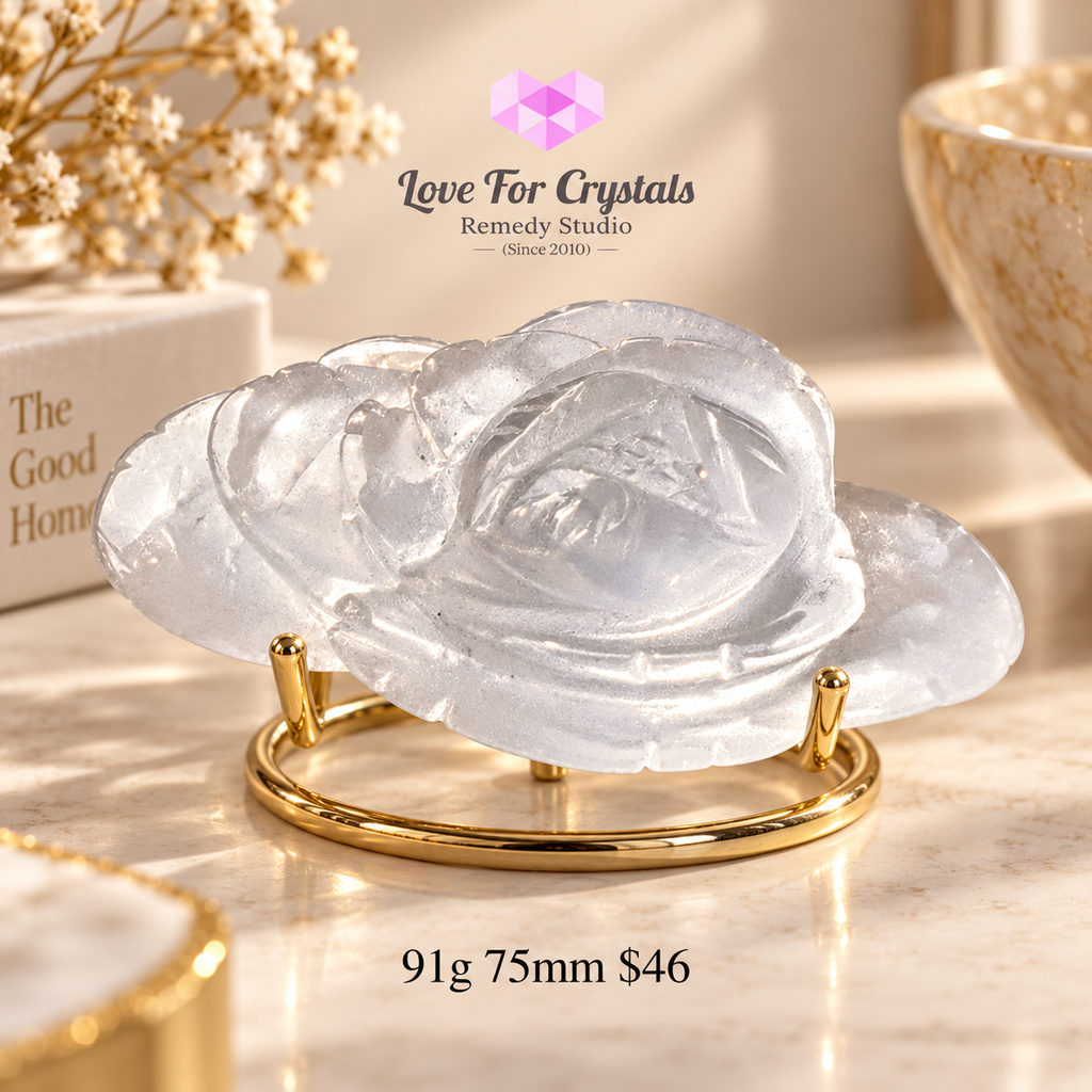 Clear Quartz Carved Roses (Beauty & Positivity)
