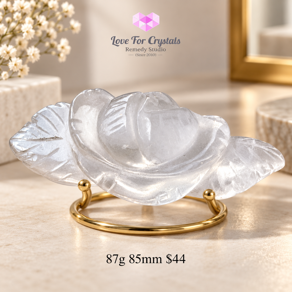 Clear Quartz Carved Roses (Beauty & Positivity)