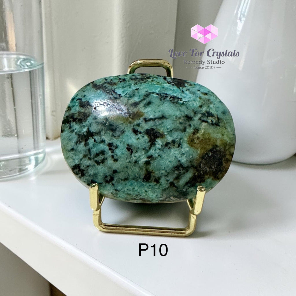 African Turquoise Palm Stone with Stand - Turquoise