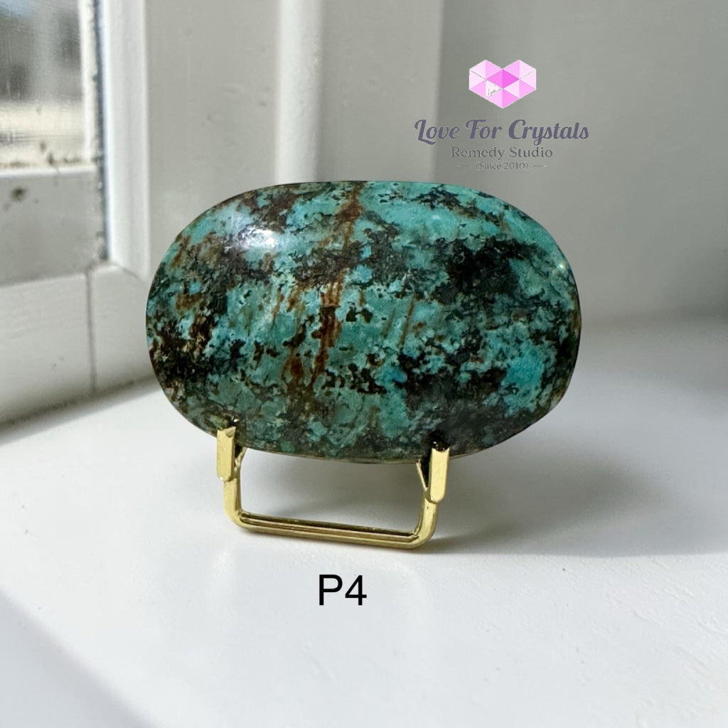 African Turquoise Palm Stone with Stand - Photo 4 - Turquoise