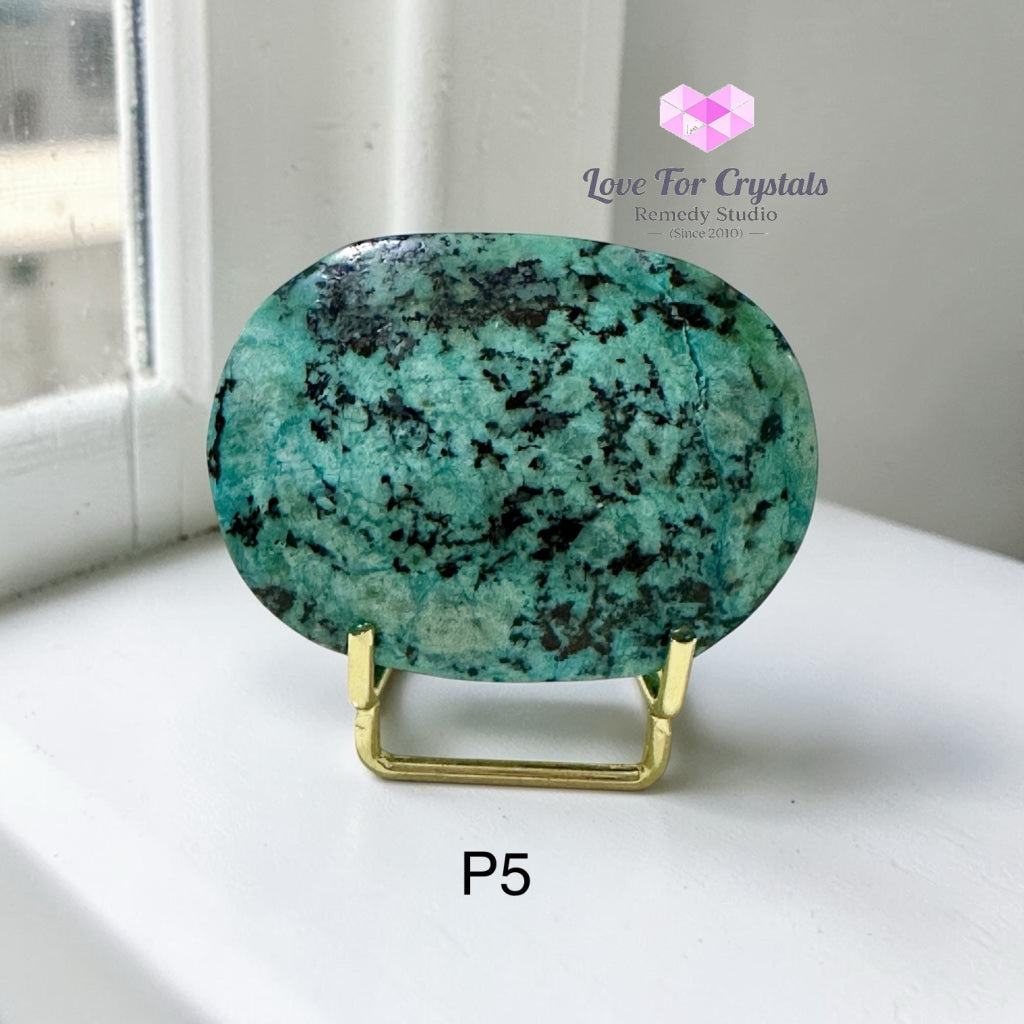 African Turquoise Palm Stone with Stand - Photo 5 - Turquoise