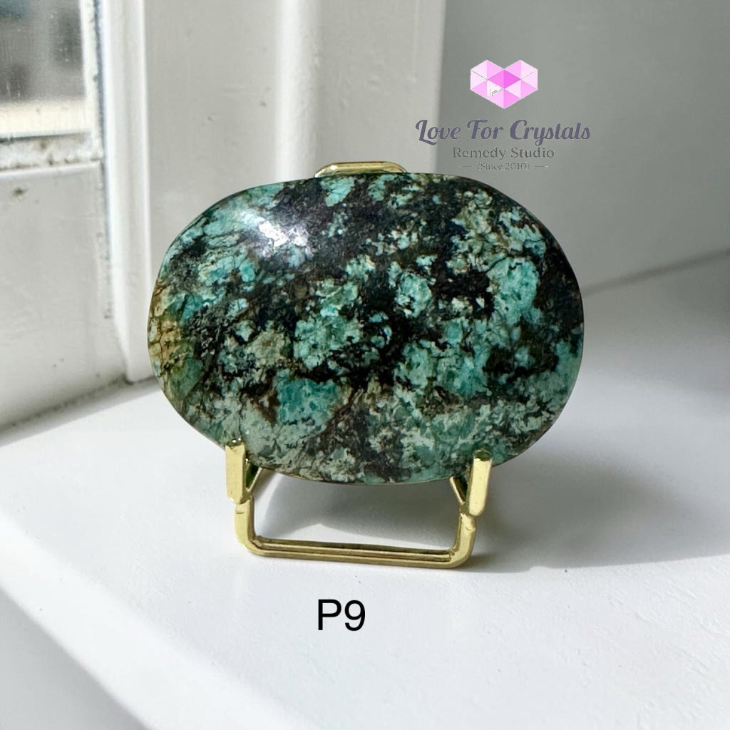 African Turquoise Palm Stone with Stand - Turquoise