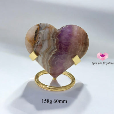Agate Amethyst Heart (Inner Strength) pre-coded activated 158g 60mm Crystal Hearts