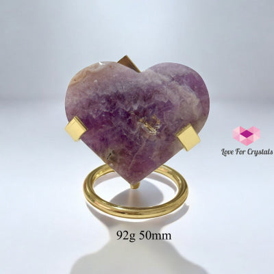 Agate Amethyst Heart (Inner Strength) pre-coded activated 92g 50mm Crystal Hearts