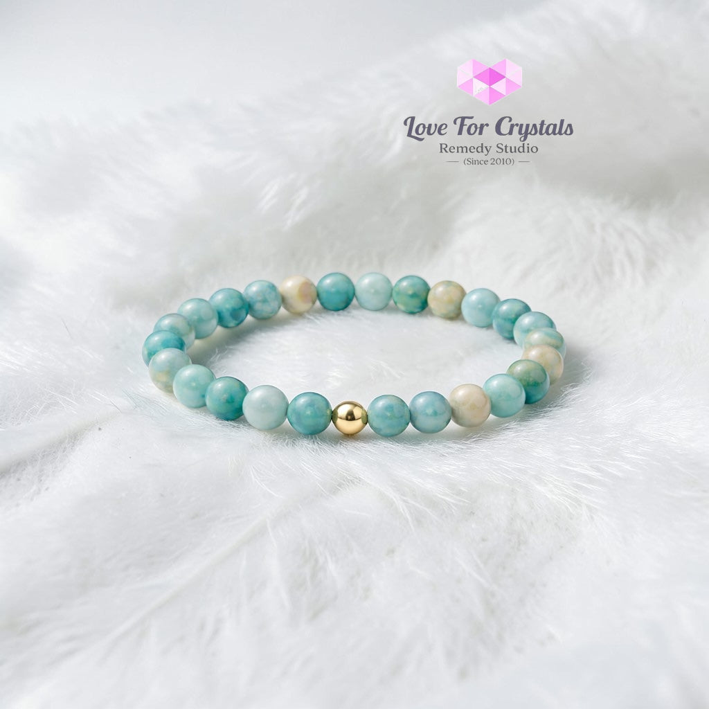 Amazonite Emotional Balance 6mm Bracelet with 14k gold filled bead Bracelets & Bangles
