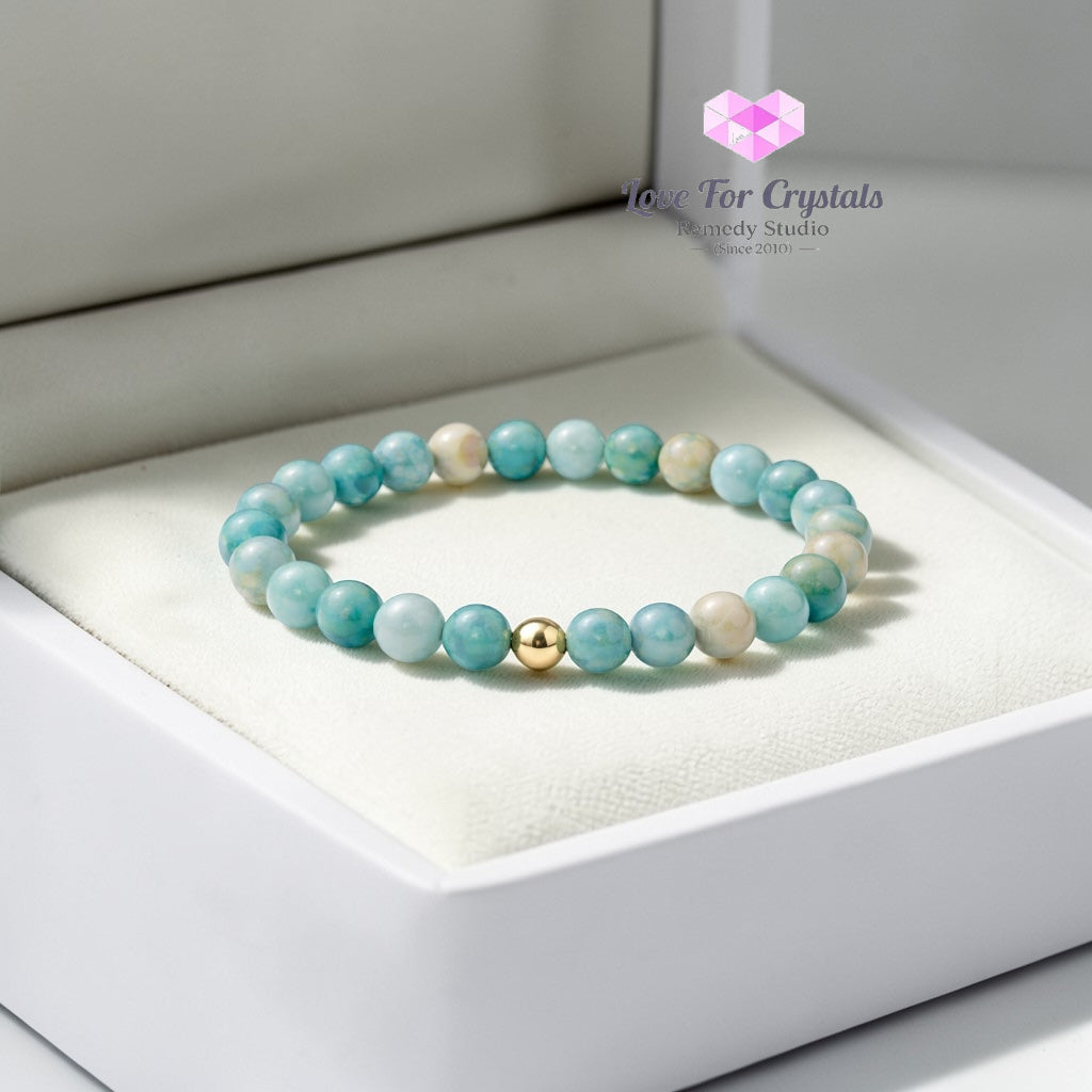 Amazonite Emotional Balance 6mm Bracelet with 14k gold filled bead Bracelets & Bangles