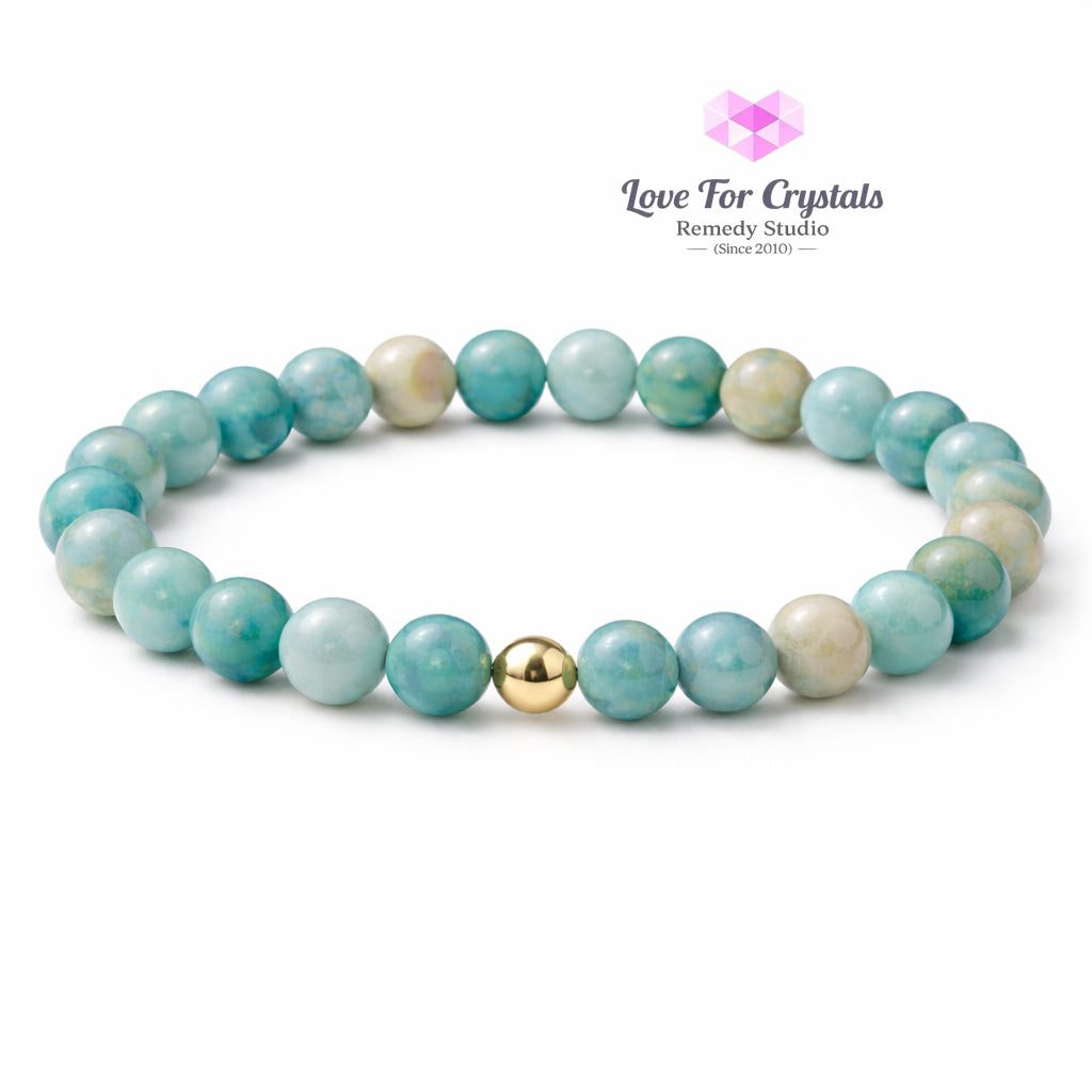 Amazonite Emotional Balance 6mm Bracelet with 14k gold filled bead Bracelets & Bangles