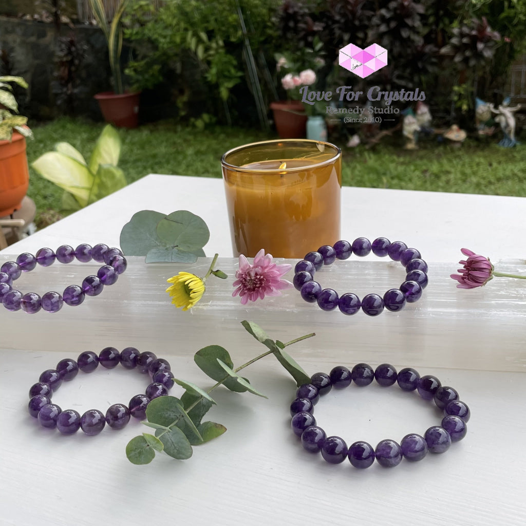 Amethyst 12Mm Bracelet Bracelets & Bangles