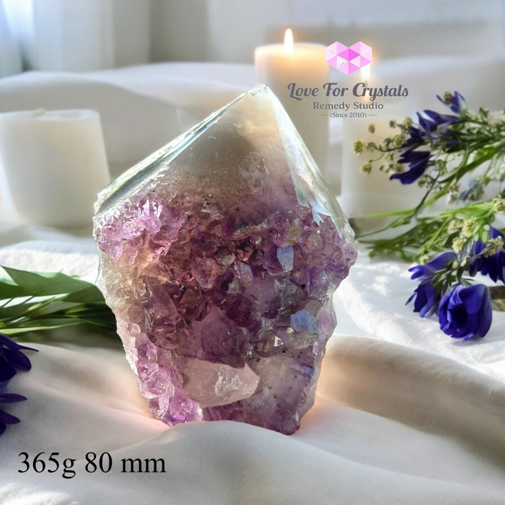 Amethyst Cluster Druse With Banded Agate Shell Base (Mountain-Shaped) Rare!!! (Brazil) 365G 80 Mm