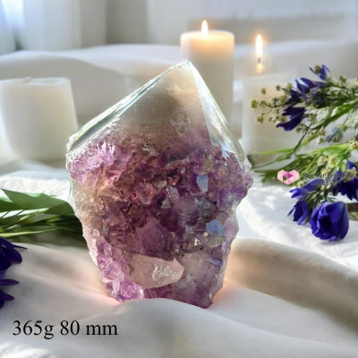 Amethyst Cluster Druse With Banded Agate Shell Base (Mountain-Shaped) Rare!!! (Brazil) 365G 80 Mm