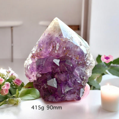 Amethyst Cluster Druse With Banded Agate Shell Base (Mountain-Shaped) Rare!!! (Brazil) 415G 90Mm