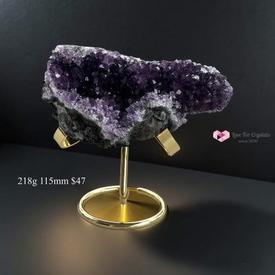 Amethyst Cluster on Metal Stand (Brazil) 218g 115mm Amethyst