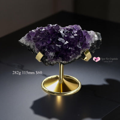 Amethyst Cluster on Metal Stand (Brazil) 282g 115mm Amethyst