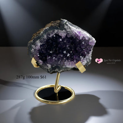 Amethyst Cluster on Metal Stand (Brazil) 287g 100mm Amethyst