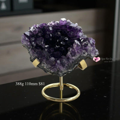 Amethyst Cluster on Metal Stand (Brazil) 388g 110mm Amethyst