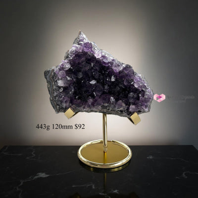 Amethyst Cluster on Metal Stand (Brazil) 443g 120mm Amethyst