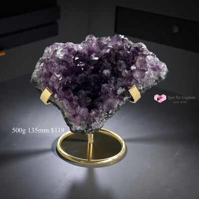 Amethyst Cluster on Metal Stand (Brazil) 500g 135mm Amethyst