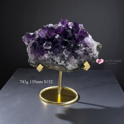 Amethyst Cluster on Metal Stand (Brazil) 743g 135mm Amethyst