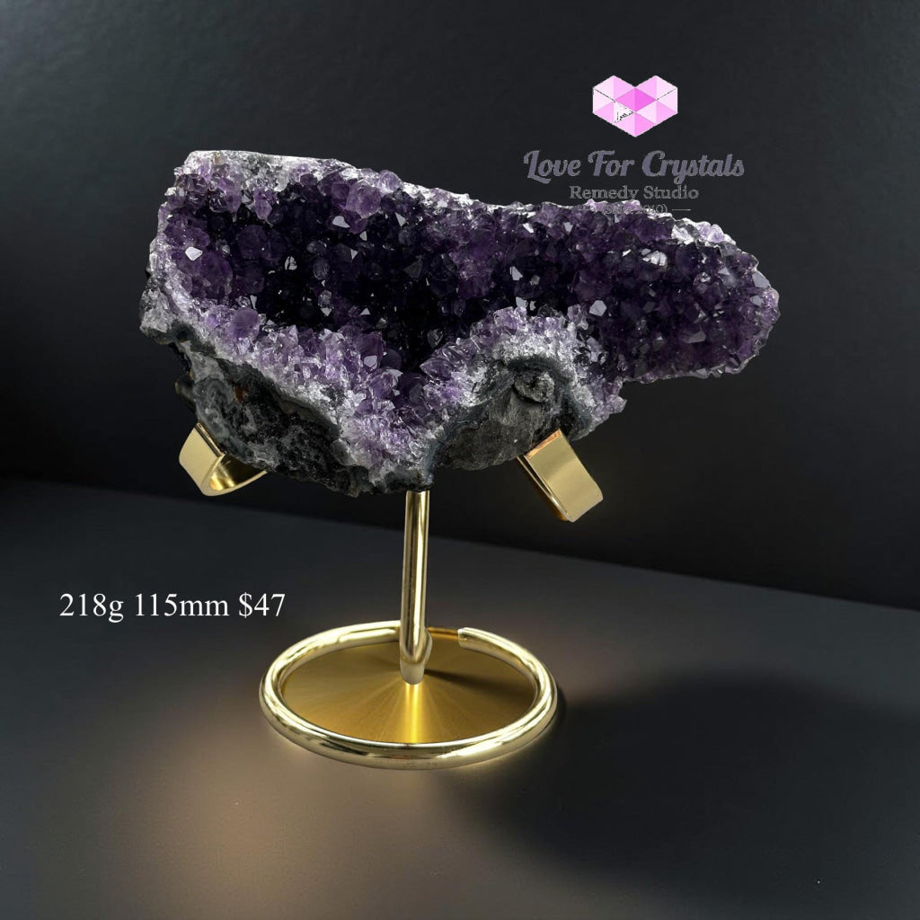 Amethyst Cluster on Metal Stand (Brazil) 218g 115mm Amethyst