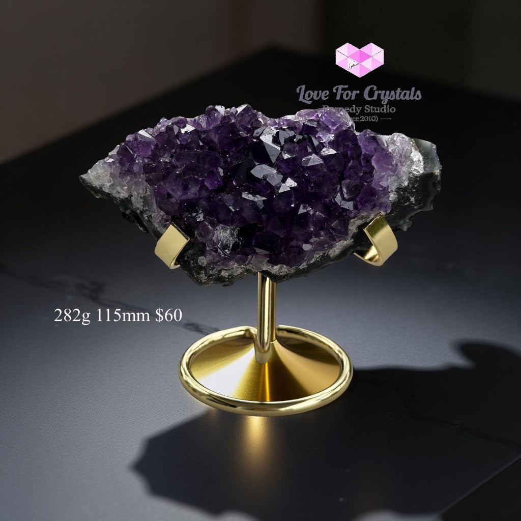 Amethyst Cluster on Metal Stand (Brazil) 282g 115mm Amethyst