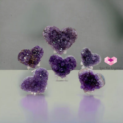Amethyst Druse Heart (Uruguay)With Stand