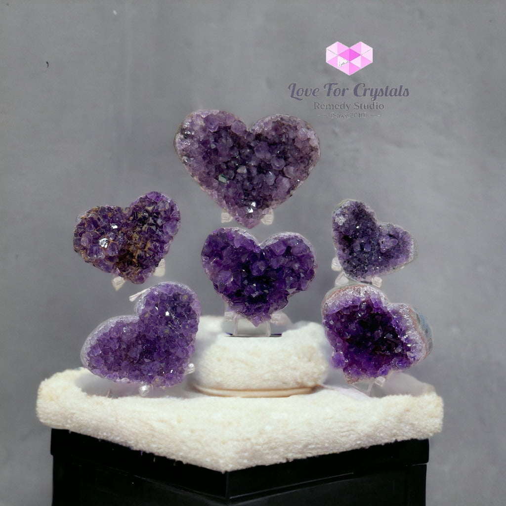 Amethyst Druse Heart (Uruguay)With Stand