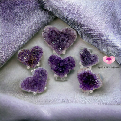 Amethyst Druse Heart (Uruguay)With Stand