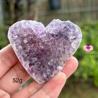 Amethyst Druse Heart (Uruguay)With Stand 52G 50Mm