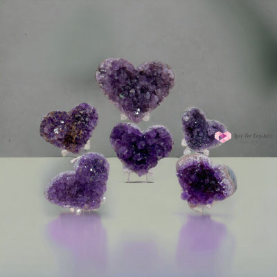 Amethyst Druse Heart (Uruguay)With Stand