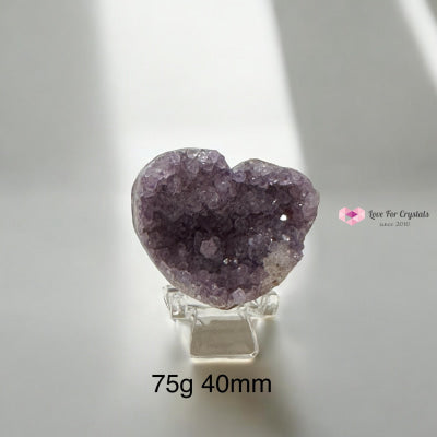 Amethyst Druse Heart (Uruguay)with Stand 75g 60mm Amethyst